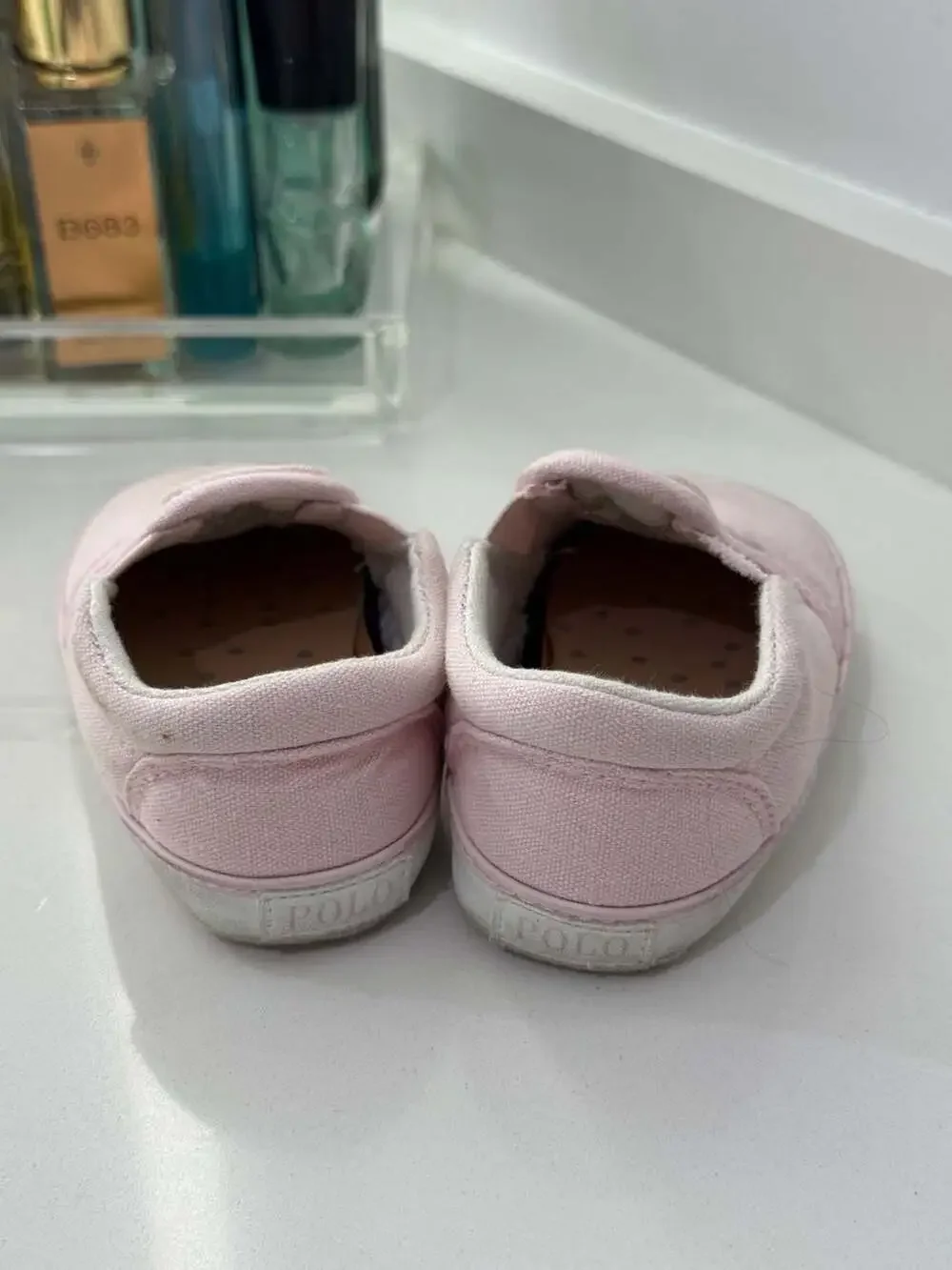 Polo Ralph Lauren Bear Pink Infant Slip-On Crib Shoes